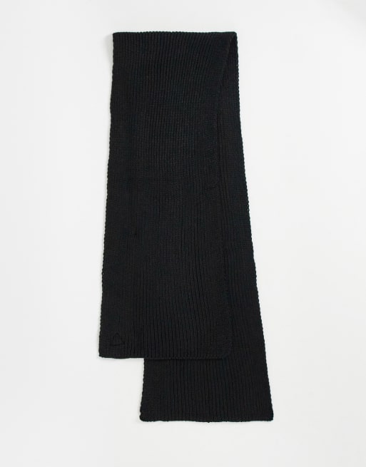 River Island knitted scarf with triangle patch in black