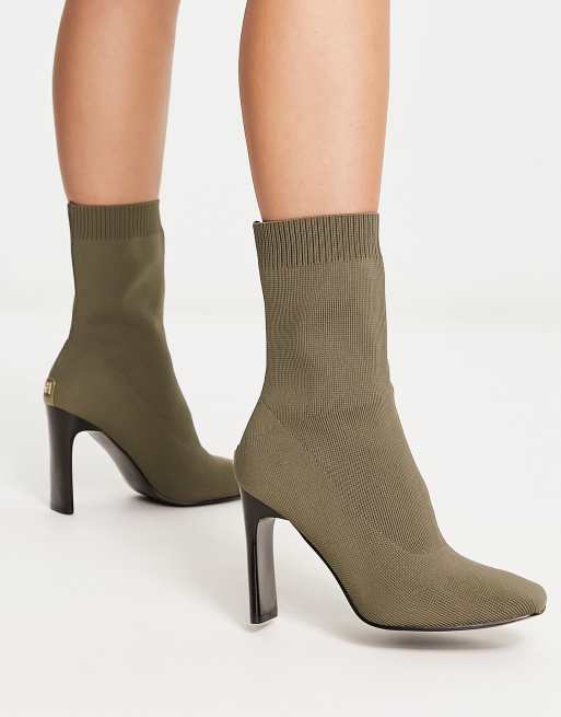 Olive green sock boots sale