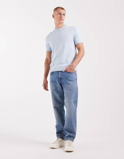 River Island knitted t-shirt in blue, 2 of 5