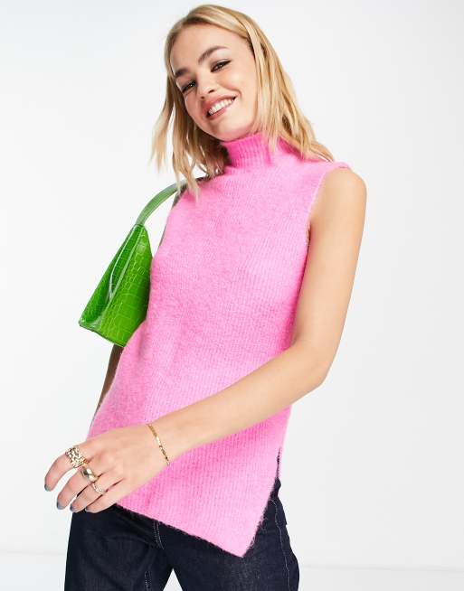 River Island knitted tank top in bright pink ASOS