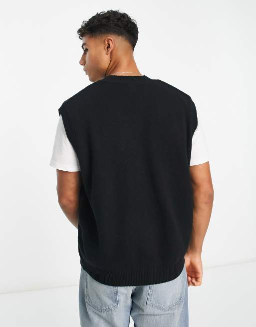 Black sleeveless jumper clearance mens