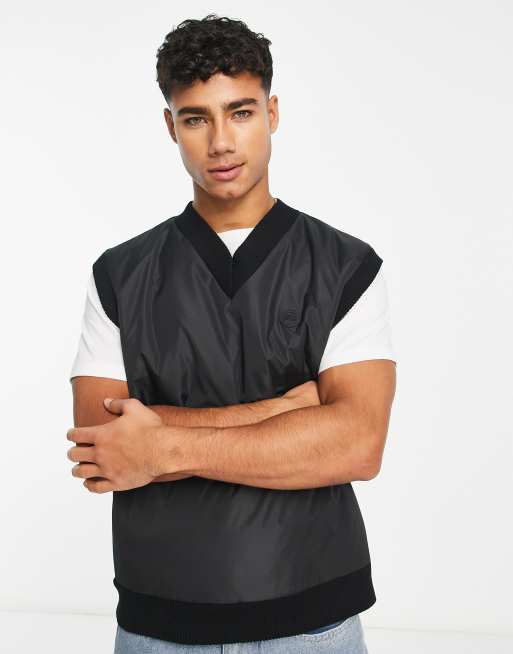 River Island knitted v neck sleeveless sweater in black