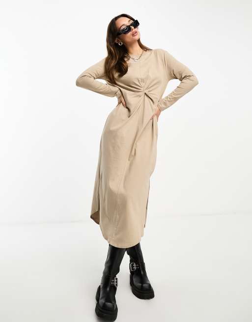 Long sleeve t shirt best sale midi dress