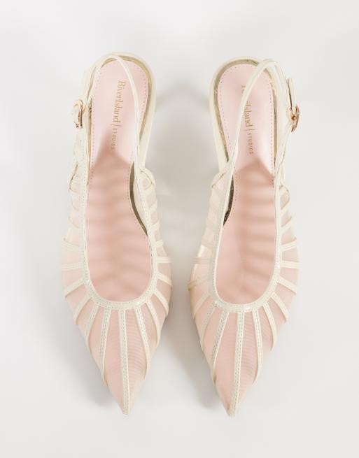 River Island – Kremowe czółenka z siateczkowymi wstawkami, 3 z 4