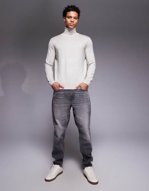 River Island – Kremowy dzianinowy sweter z odwijanym golfem , 2 z 5