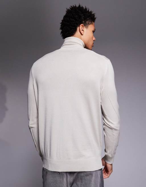 River Island – Kremowy dzianinowy sweter z odwijanym golfem , 3 z 5