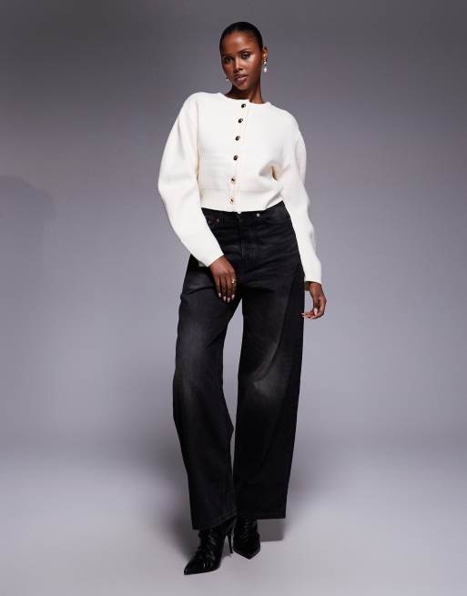 River Island – Kremowy kardigan z formowanymi rękawami, 4 z 4