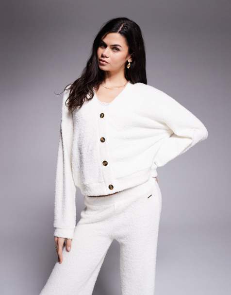 River Island cosy cardigan co-ord in cream