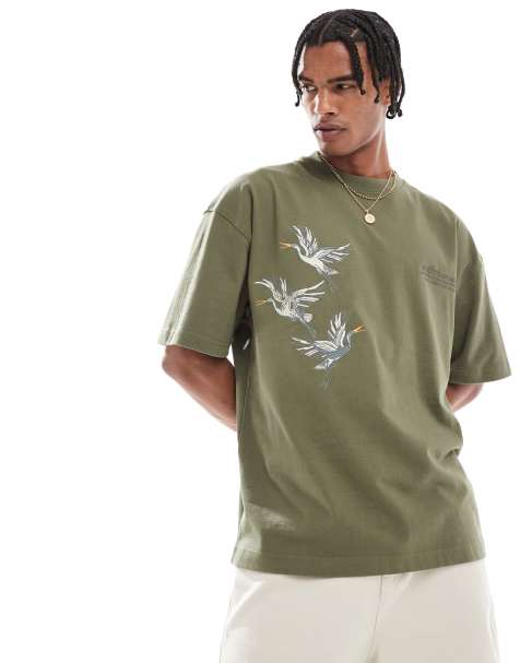 River Island – Kyoto Studios – T-shirt oversize w kolorze khaki - view 1