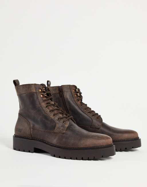 River Island - Laarzen met dikke zool in bruin