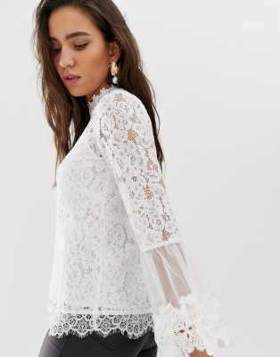 asos white lace top