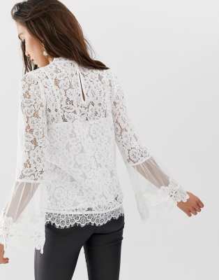 asos white lace top