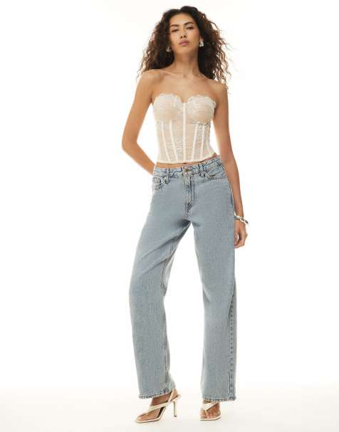 River Island Lace corset top in white - view 1