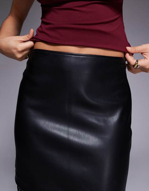 River Island lace detail mini skirt in black , 3 of 5