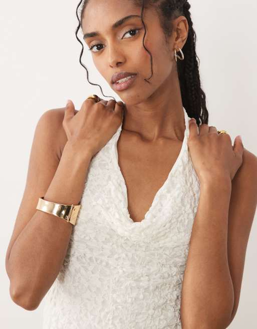 River Island lace halterneck top co-ord in cream, 2 of 4