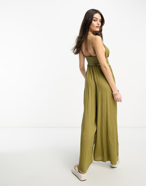 Light Green Jumpsuit - Knotted Jumpsuit - Wide Leg Jumpsuit - Lulus