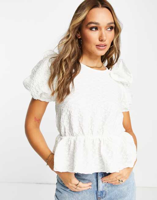 Peplum shop shirt white