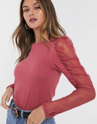 dark pink top with jeans