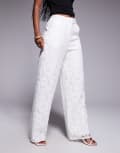 [River Island] River Island lace tailored pants in white 6 WHITE