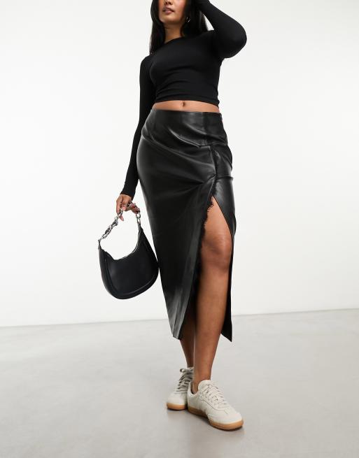 Black midi skirt 2025 with lace trim