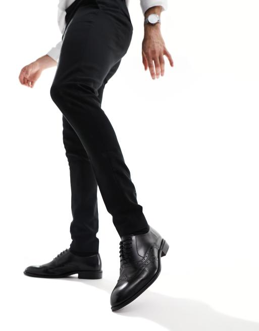 River Island lace up brogue shoes in black