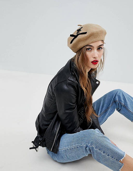 River Island Lace Up Detail Beret