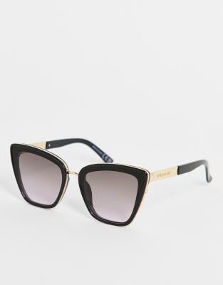 River Island laid on lens cat eye sunglasses in black