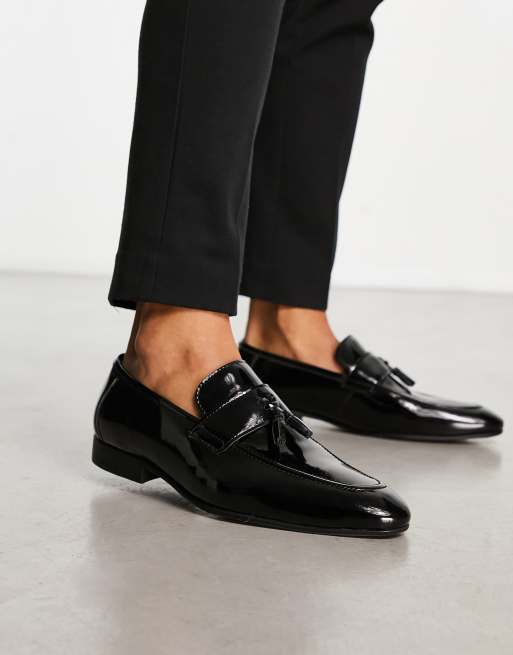 River Island - Lakleren loafers met brede pasvorm in zwart