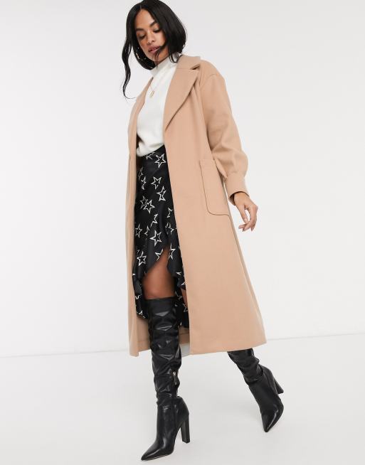 River island camel coat sale