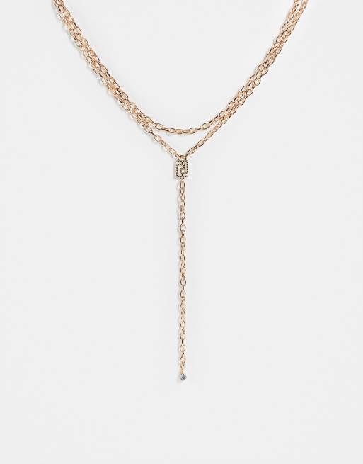 River Island - Lasso-ketting met Grieks motief in goudkleur