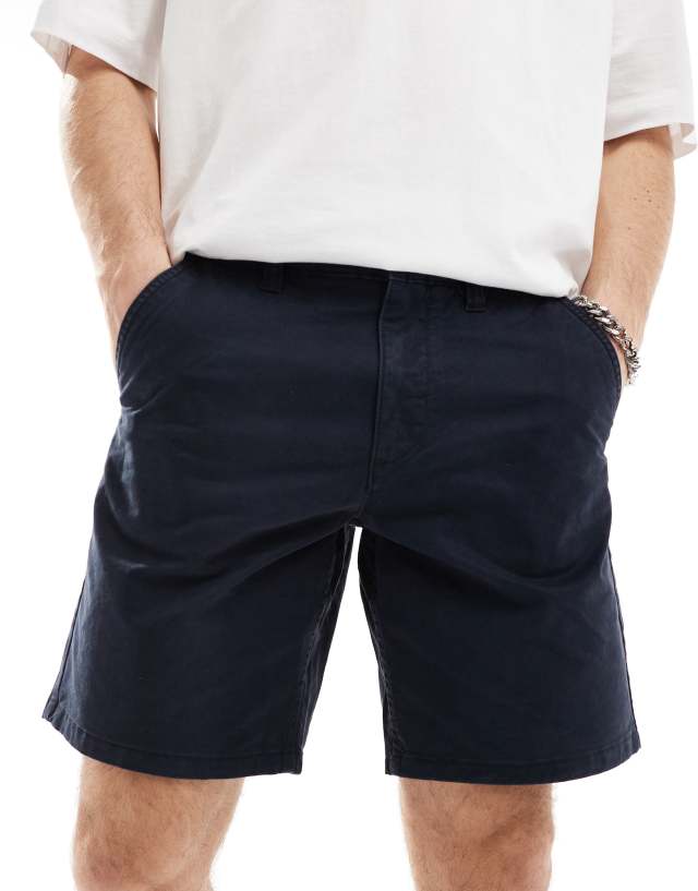 River Island - laundered chino short in navy