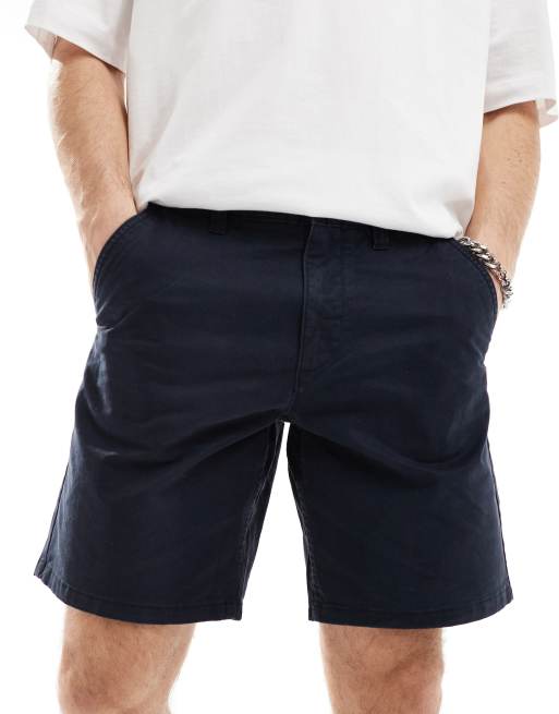 River Island laundered chino shorts in navy
