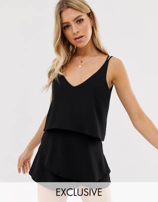 river island playsuit black