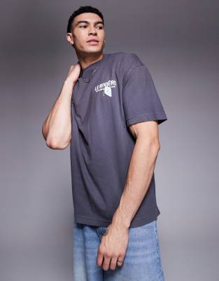 River Island River Island Le Riviere oversized t-shirt in black