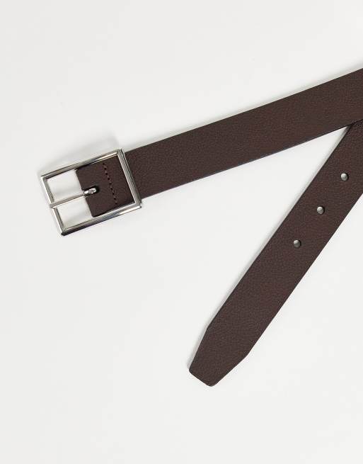 River Island Leather Belt In Brown | ASOS display picture 2