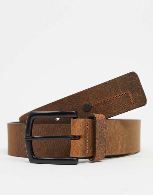 River Island Leather Belt In Brown | ASOS