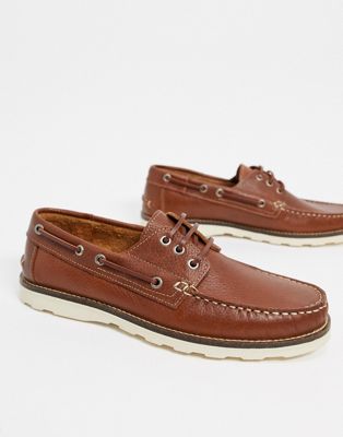 tan leather boat shoes