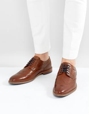 River Island Leather Brogues In Brown