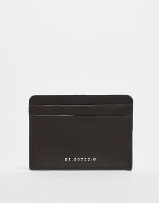 River Island River Island leather card holder in dark brown