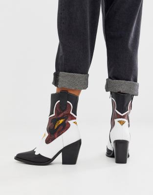 white low cowboy boots