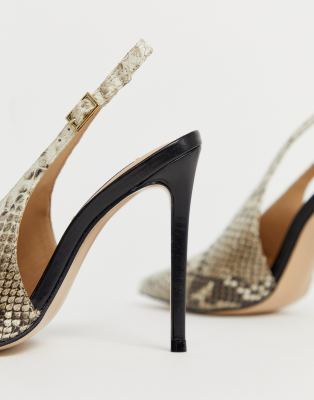 snake slingback heels