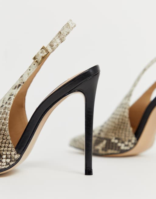 Snake print store slingback heels