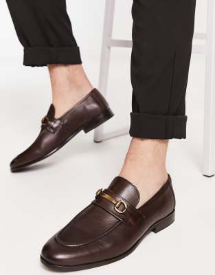 river island leather loafers