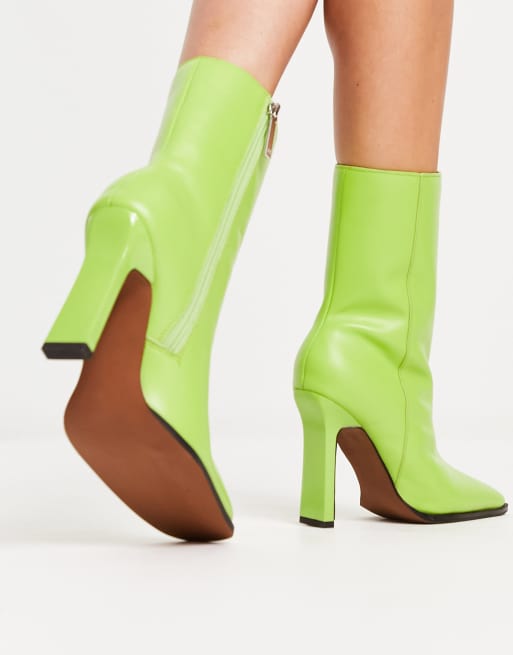 Neon green sale heel boots