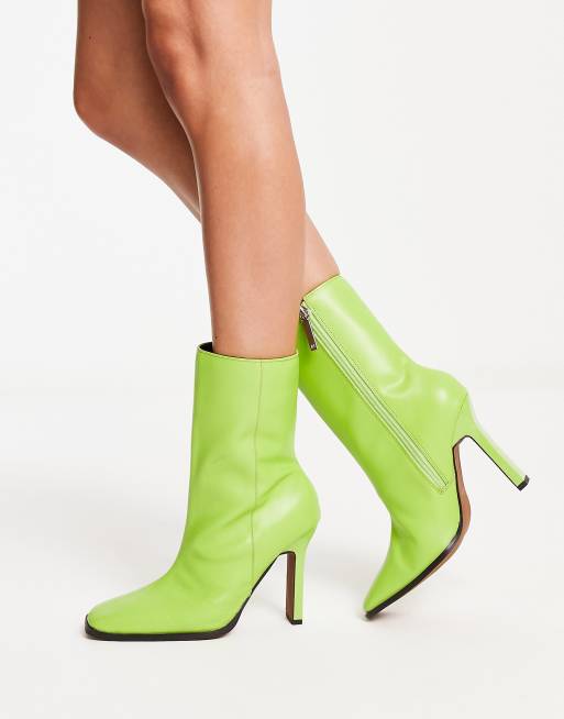 Lime green sales boot heels