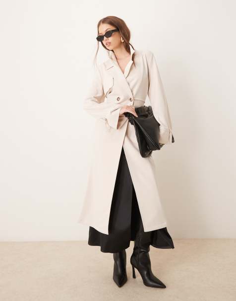 River Island – Leichter Duster-Mantel in Ecru - view 1