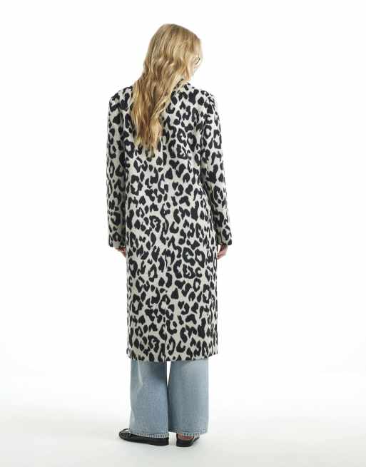 River Island Leopard duster coat in cream , 4 of 4