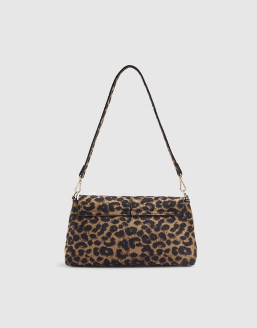 River Island Leopard fold over clutch bag in brown, 2 of 4