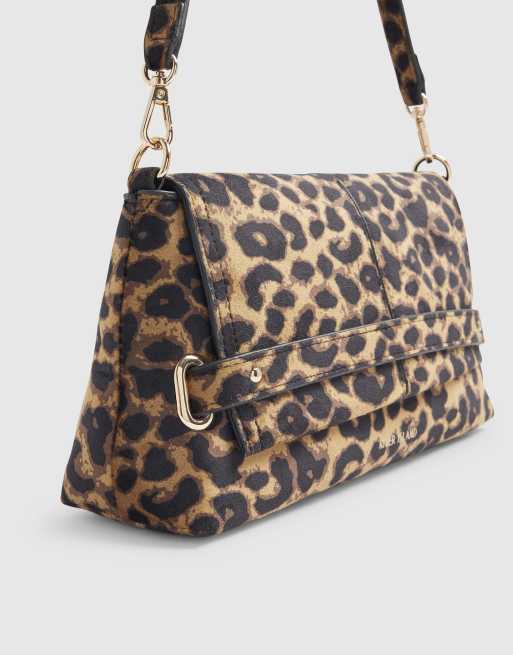 River Island Leopard fold over clutch bag in brown, 4 of 4