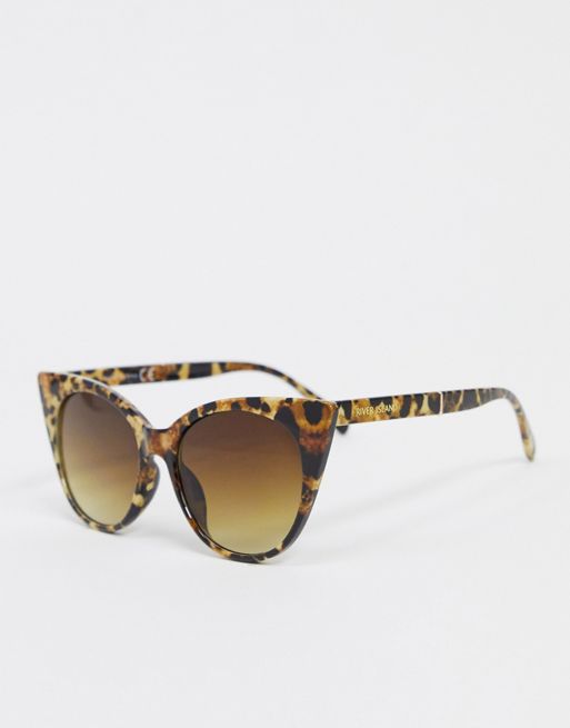 River Island leopard print cat eye sunglasses in brown | ASOS